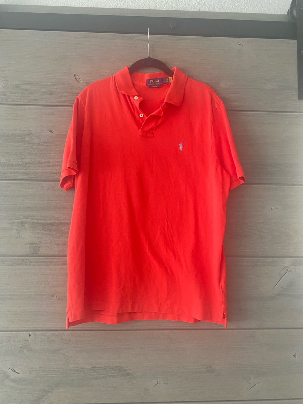 Ralph Lauren Men's Bright Red Polo Shirt with Embroidered Pony